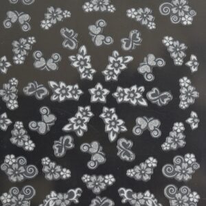 Nail Sticker Blumen weiß/silber