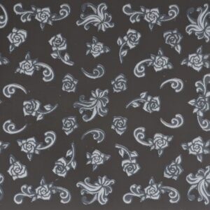 Nail Sticker weiß/silberne Blüten und Ranken