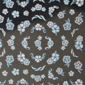 3D Sticker - blau-weiß Blume