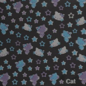 Nail Sticker - Kitty weiss, blau, lila mit Sternen