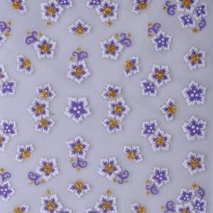 Nail Sticker - Blumen lila/weiss mit goldglitzer