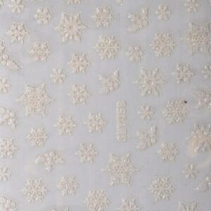 Nailsticker Schneeflocken weiß/multi Glitter