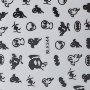 Halloween Sticker Selection 4 (schwarze Geister, Spinnen, Totenk