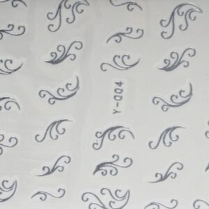 Nailsticker sehr feine silberne Ranken