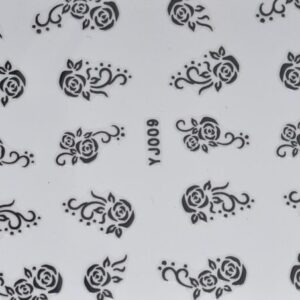 Nailsticker Rosenblüten fein schwarz
