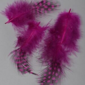 Federn für Nailartmotive 3-Stück/Tüte - schwarz/pink