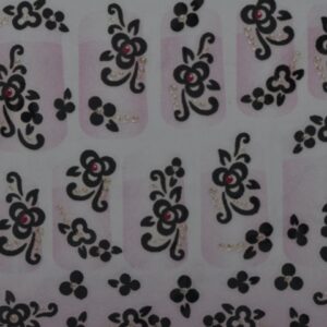 Nailsticker schwarze Blüten mit rot und silber