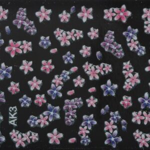 Nailsticker Blümchen rosé/weiß und lila/weiß mit Glitzer