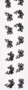 Nailsticker feine Schmetterlings-Blüten schwarz