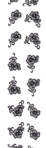 Nailsticker sehr feine Blüten schwarz